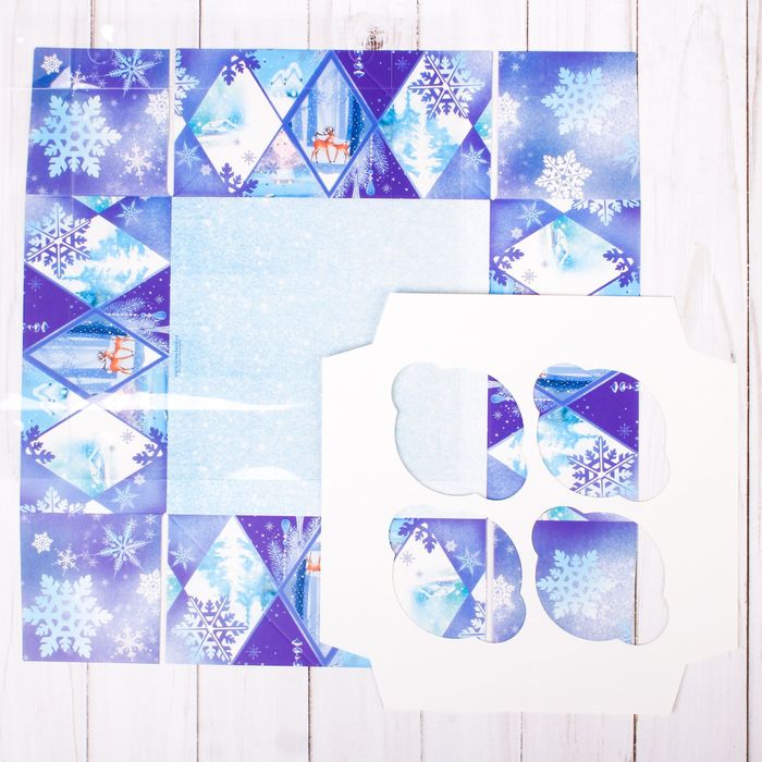 Коробка для капкейка «Новогодняя сказка», 16 х 16 х 7,5 см