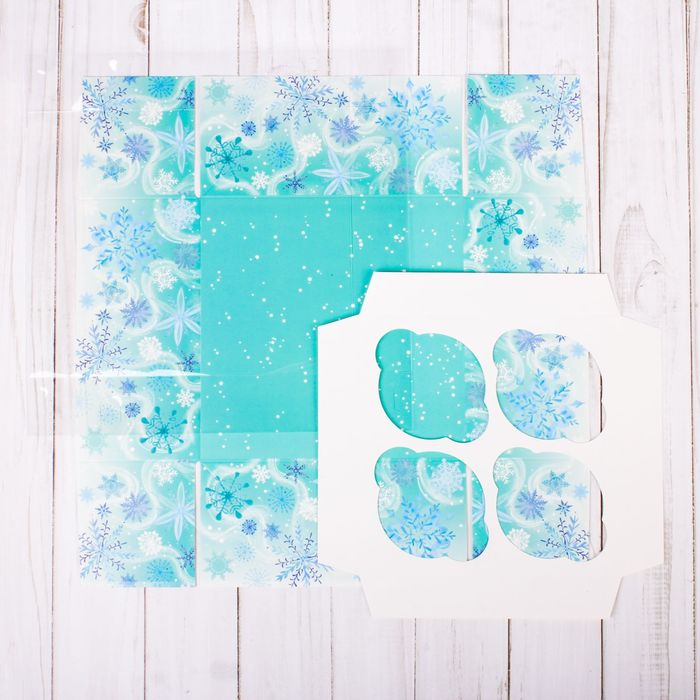 Коробка для капкейка «Зима», 16 х 16 х 7,5 см