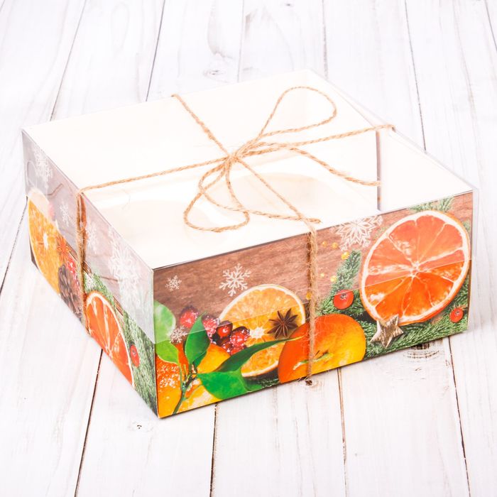 Коробка для капкейка «Теплота зимы», 16 х 16 х 7,5 см