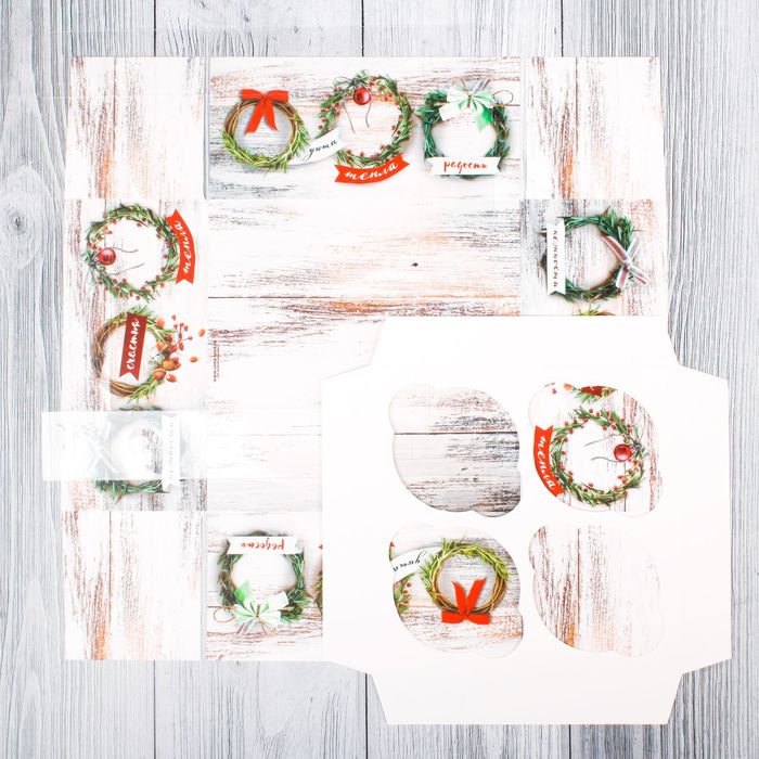 Коробка для капкейка с PVC крышкой «Нежности, счастья и тепла», 16 х 16 х 7,5 см