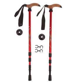 Палки для скандинавской ходьбы, телескопическая, 4 секции, до 135 см, (пара 2 шт), цвета МИКС Ош