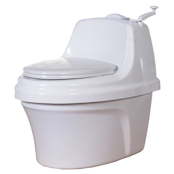 Биотуалет Piteco 400, компостирующий, торфяной, нижний бак 30 л, белый