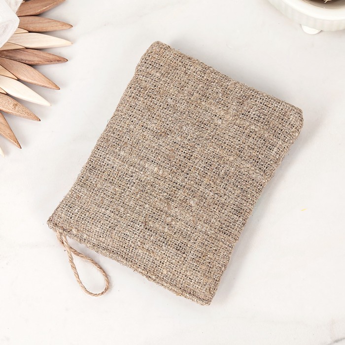 Мочалка льняная "Антицеллюлитная" с органическим мылом