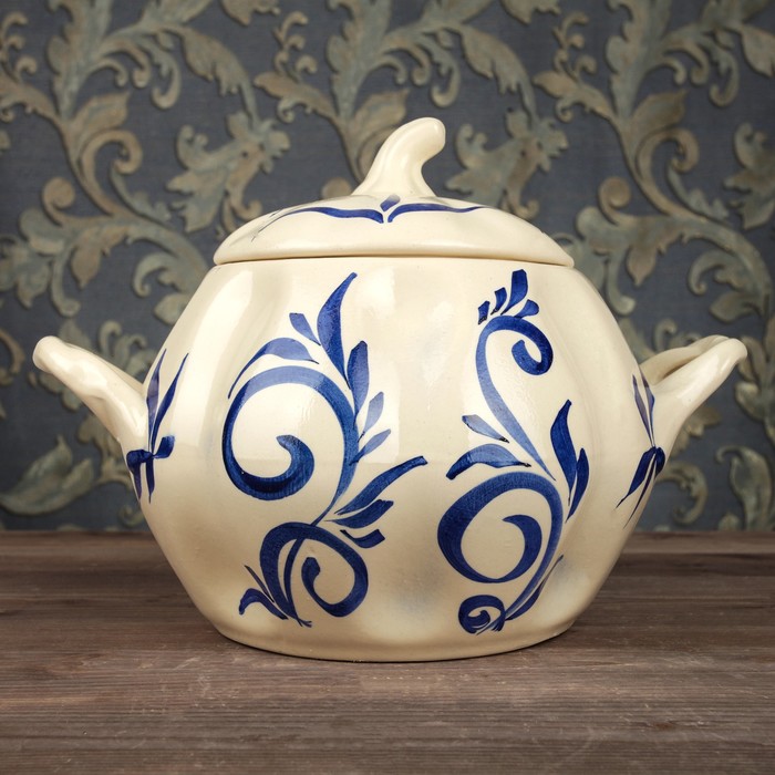 Жаровня 3 л "Обжора", гжель