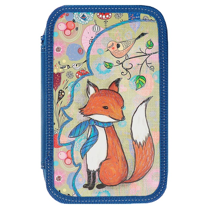 Пенал 2 секции 120*205 лам.карт П26/2 дев "Лисичка на поляне" 61П26/2 блест объем 2621015