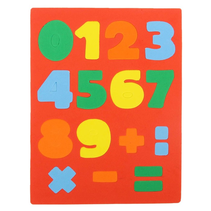 Рамка-вкладыш "Мягик. Учим цифры" цвета МИКС