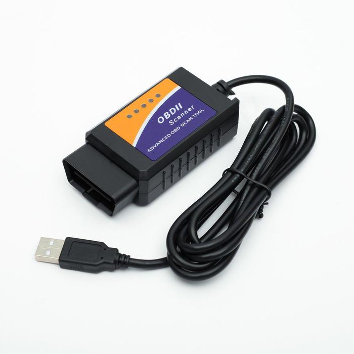 Адаптер для диагностики авто ELM327 OBD II, USB, провод 140 см, версия 1.5 автосканер vbparts obd ii wifi elm327 v1 5 084706
