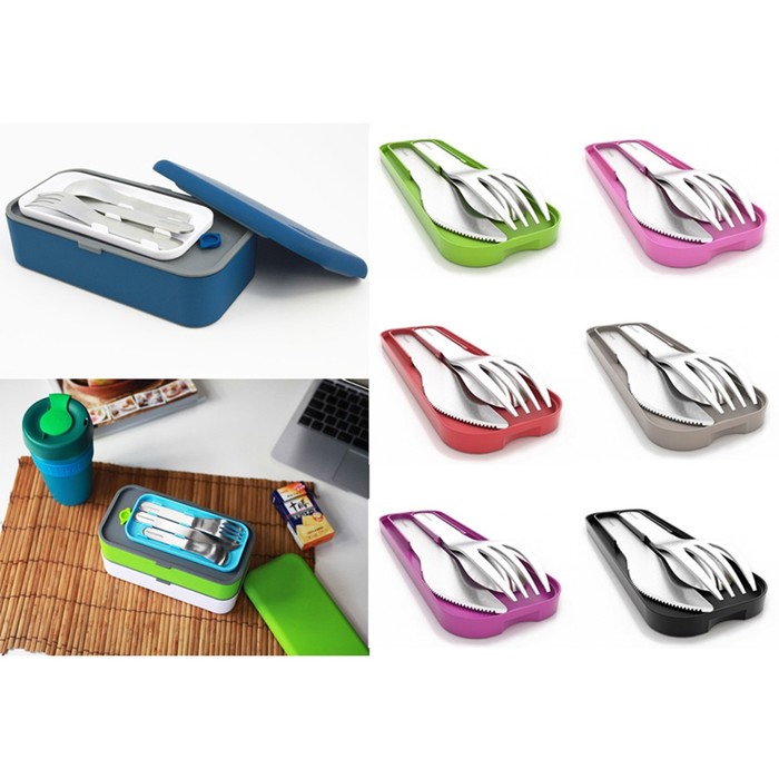 Набор из 3 столовых приборов в футляре MB Pocket litchi