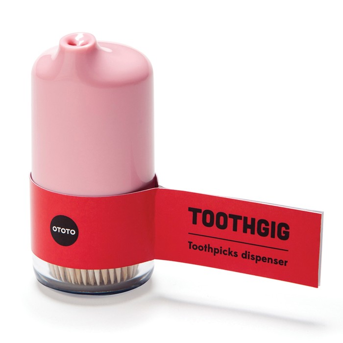 Диспенсер для зубочисток Toothpig розовый