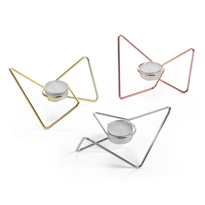 Набор из 3-х подсвечников Loop Maison хром-медь-золото