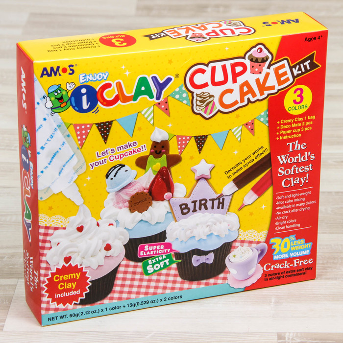 Масса для лепки "Кексы", 3 цвета + аксессуары