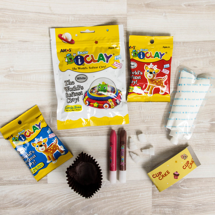 Масса для лепки "Кексы", 3 цвета + аксессуары