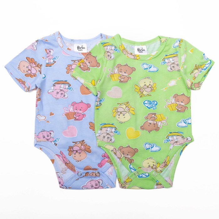 Боди детское короткий рукав 1267, цвет микс, рост 62 см