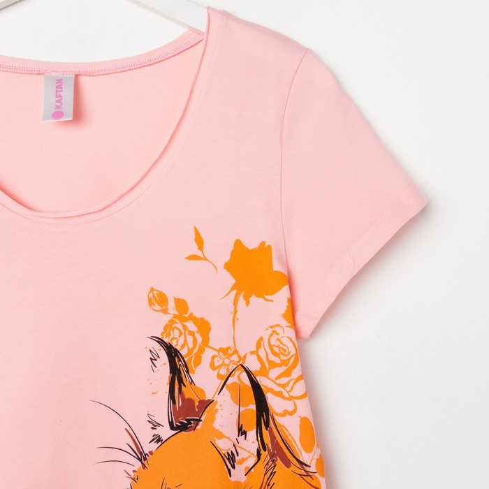 Футболка женская KAFTAN "Рыжая лиса", р-р 50-52, 100% хлопок