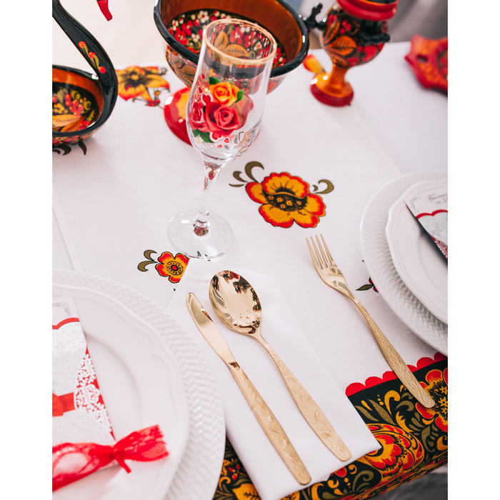 Набор столовый «Уралочка», 42 предмета, полное декоративное покрытие, декоративная коробка