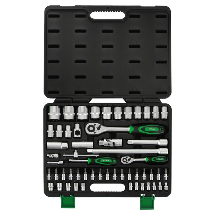 Набор головок Hitachi торцевых, 1/4" и 1/2", 55 предм.