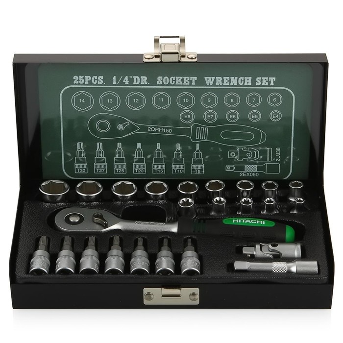 Набор инструмента Hitachi, 1/4", 25 предм.