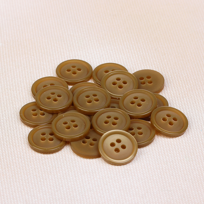 Пуговица, на 4 прокола, 15мм, цвет бежевый