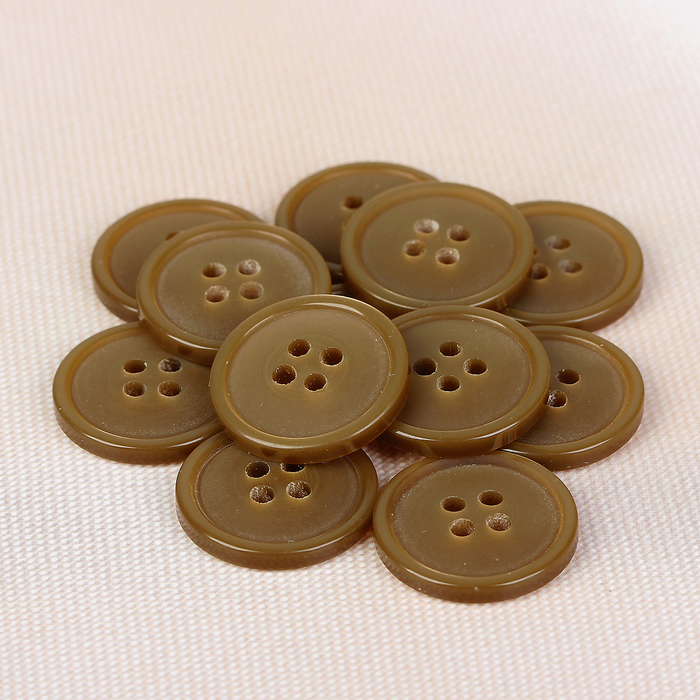 Пуговица, на 4 прокола, 20мм, цвет бежевый