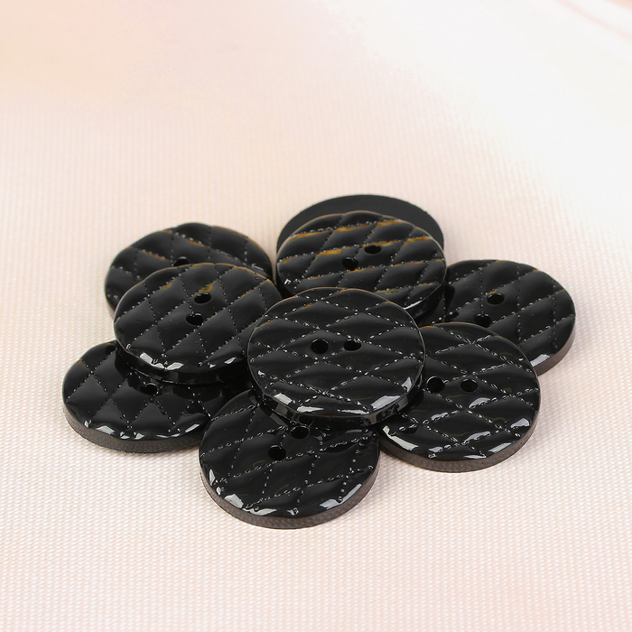 Пуговица, на 2 прокола, 28мм, цвет чёрный