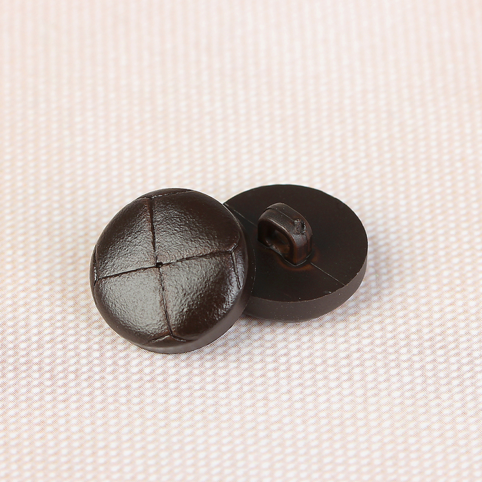 Пуговица, на ножке, 15мм, цвет тёмно-коричневый