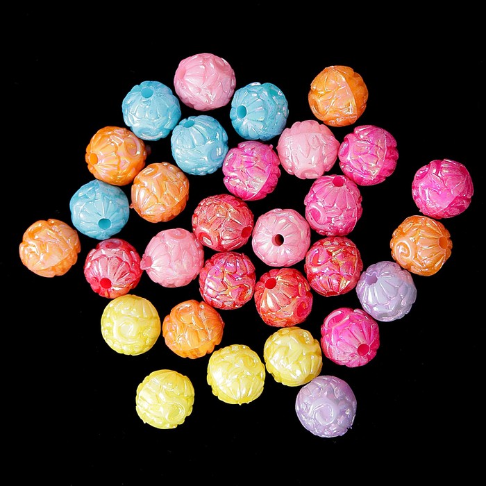 Набор бусин для творчества пластик "Орнамент" перламутр набор 30 шт 1,2х1,2 см