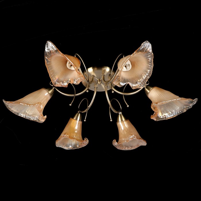 Люстра потолочная "Mauro" 6x60w E14 бронза 59x59x22см