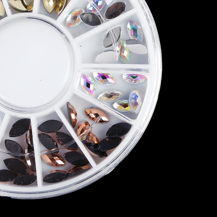 Стразы "Овал" для декора ногтей, разноцветный