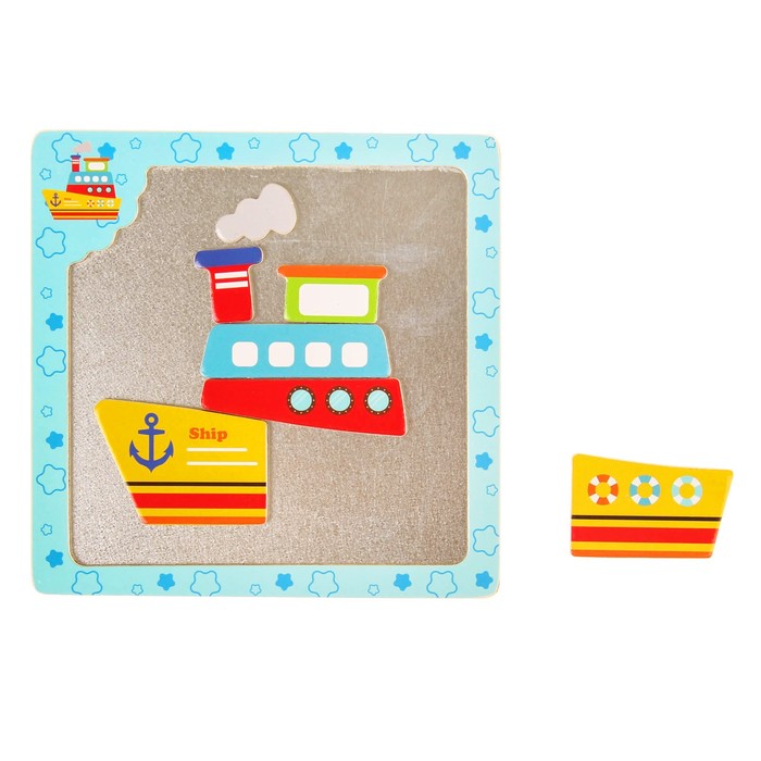 Конструктор магнитный в рамке "Кораблик"