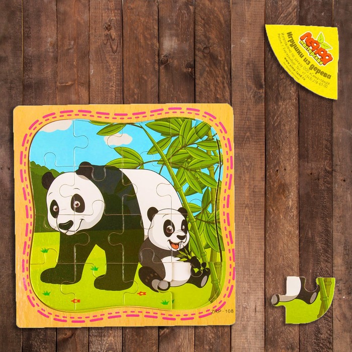 Пазл в рамке "Панда и мама"