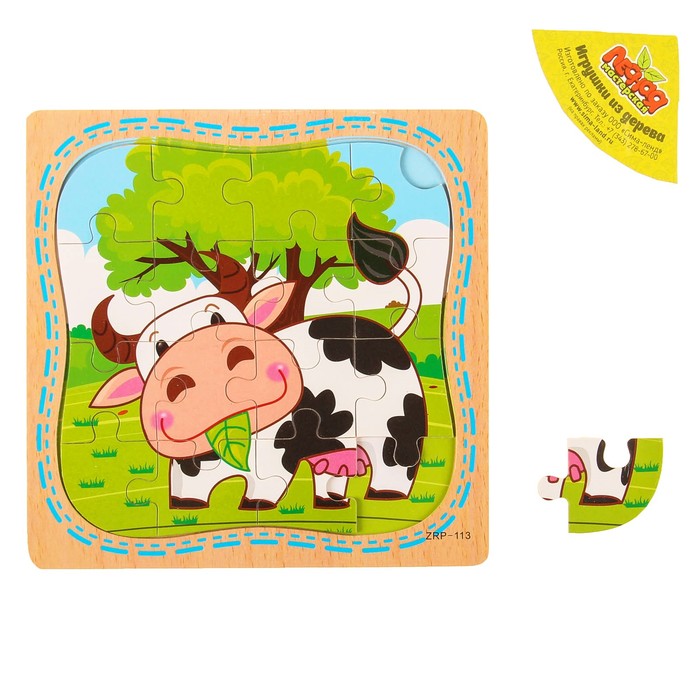 Пазл в рамке "Корова"