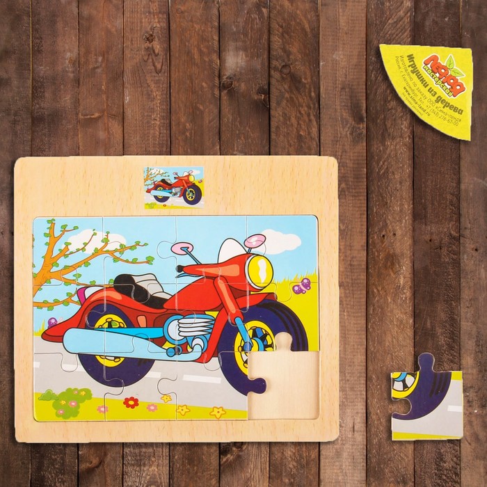 Пазл малый "Мотоцикл", 12 элементов
