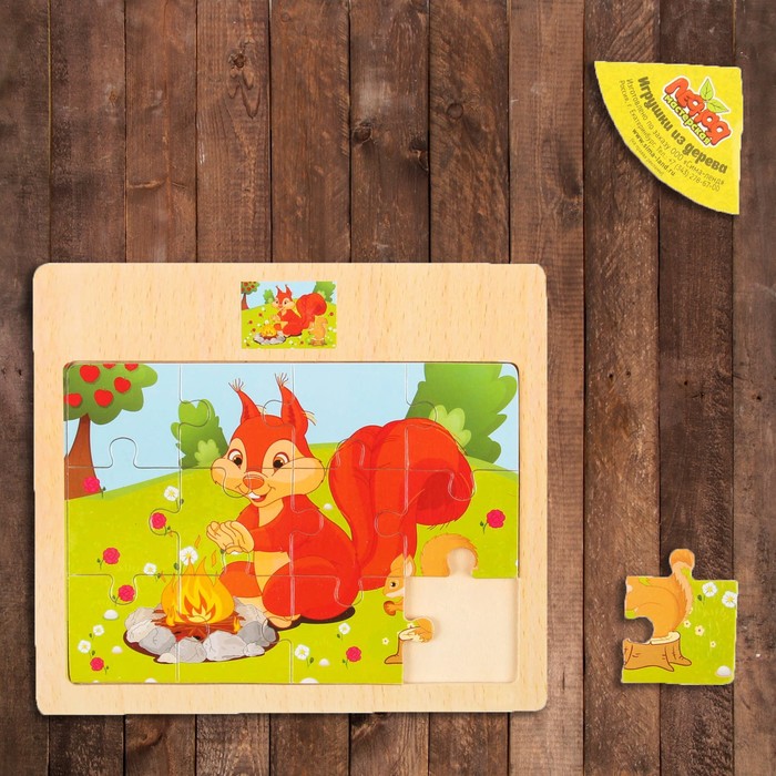 Пазл малый "Белочки", 12 элементов