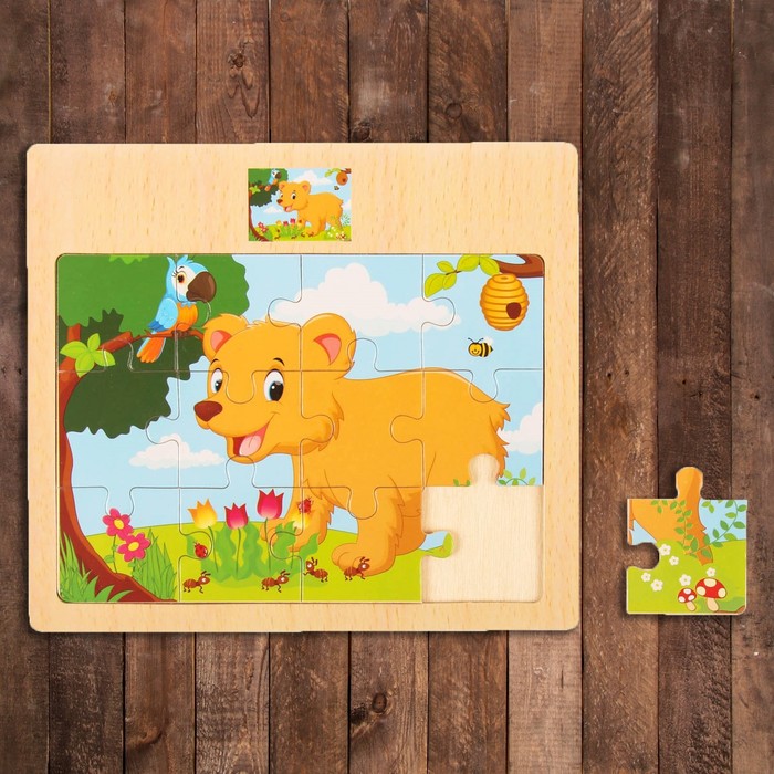 Пазл малый "Мишка", 12 элементов