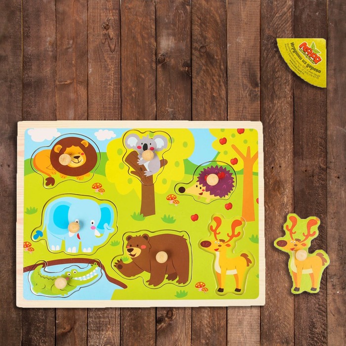 Рамка-вкладыш "Учим животных"