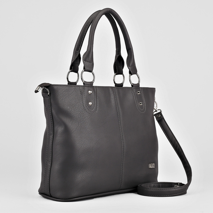 Сумка женская, 1 отдел с перегородкой на молнии, наружный карман, цвет тёмно-серый