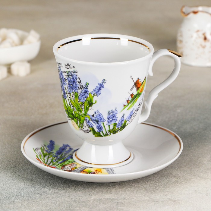 Бокал 600 мл "Классический. Прованс", с блюдцем