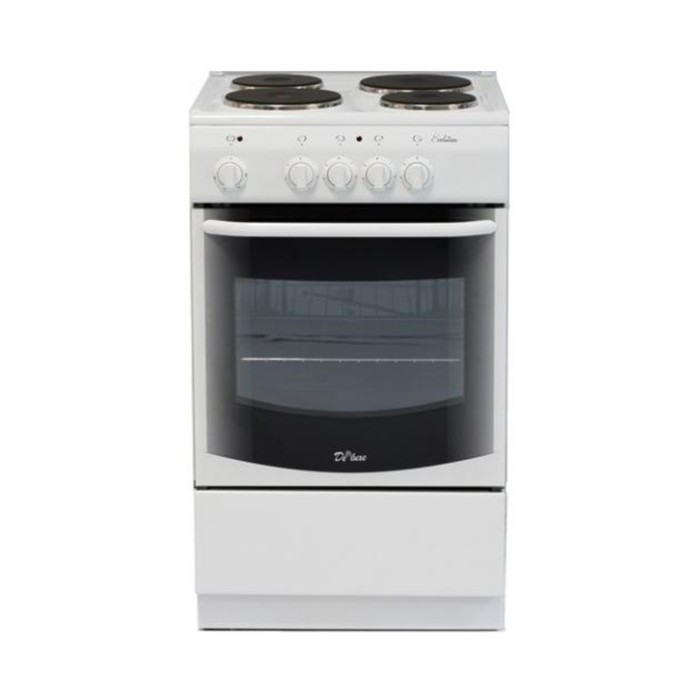 Плита электрическая De Luxe 5004.13э(кр), 4 конф., 43 л, эмаль, без гриля, белая