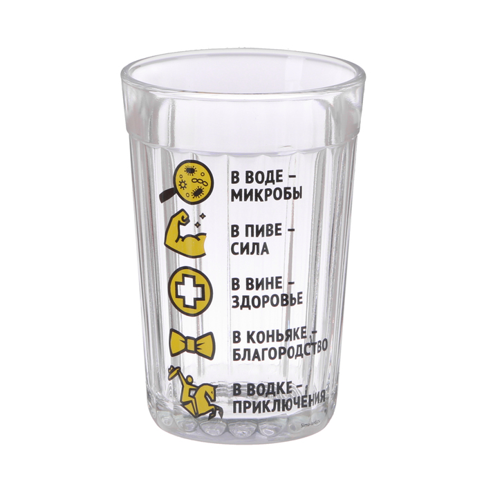 Стакан граненый "О напитках" стекло, в упаковке