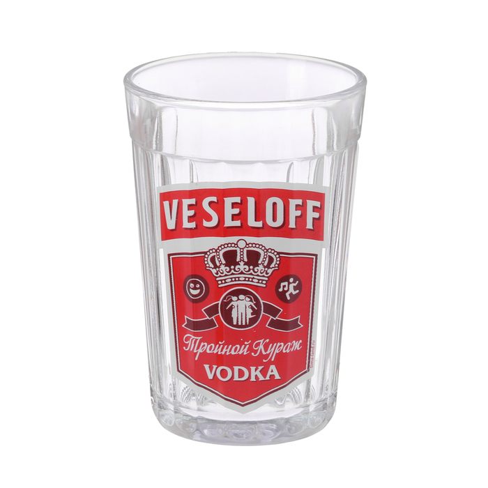 Стакан граненый "Тройной Кураж" стекло, в упаковке