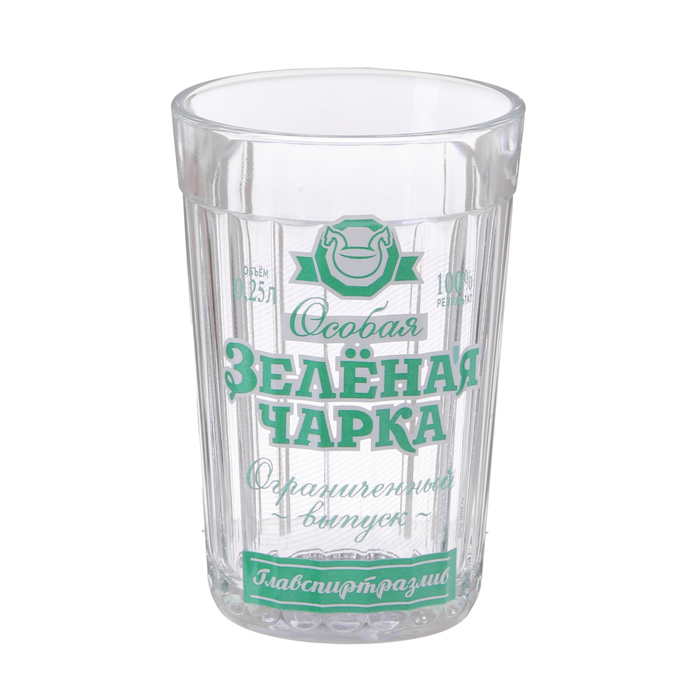 Стакан граненый "Зелёная Чарка" стекло, в упаковке