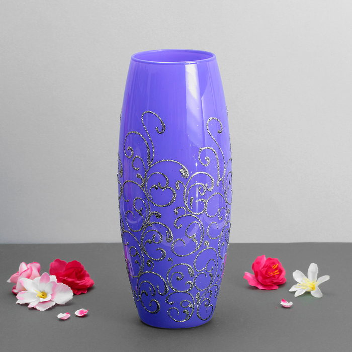 Ваза "Флора"  кружево 8х11х26 см, сиреневая