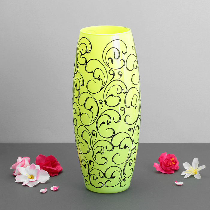 Ваза "Флора" кружево, зелёная