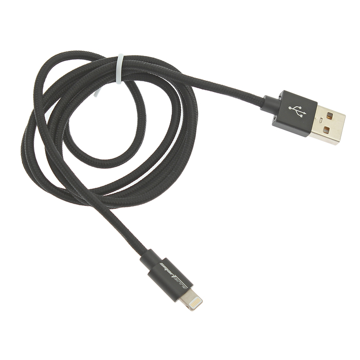 USB-кабель Smarterra STR-AL002M, 8-pin Lightning, MFI, 1м, нейлон, черный