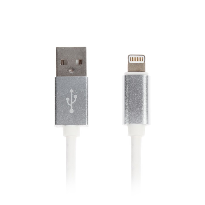 USB-кабель Smarterra STR-AL004M, 8-pin Lightning, 1м, кожаная оплетка, белый
