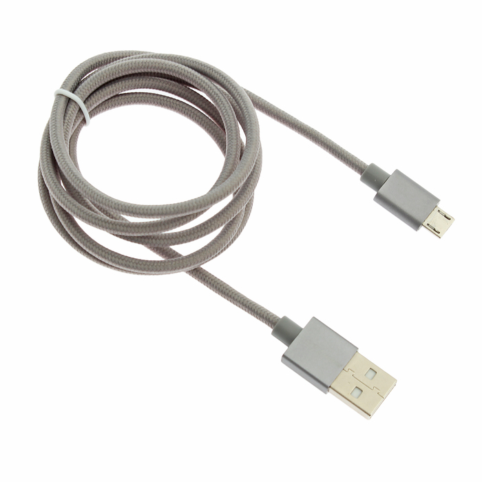 USB-кабель Smarterra STR-MU002,  microUSB, 1м, нейлон, серый