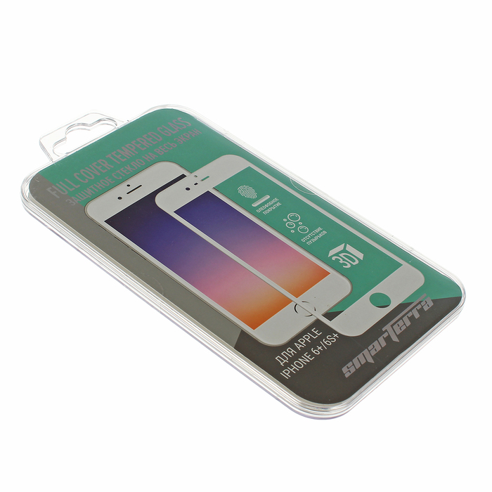 Защитное стекло Smarterra Full Cover Glass, для iPhone 6 Plus/6S Plus, белое