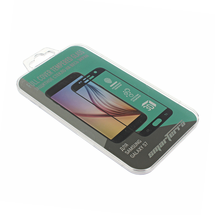 Защитное стекло Smarterra Silk Print Full Cover Glass для Samsung S7, черное