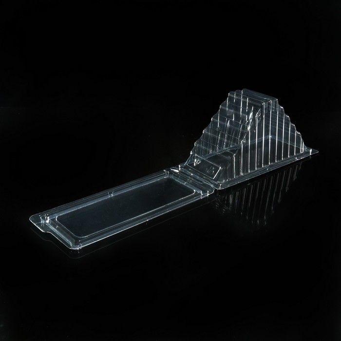 Контейнер с неразъемной крышкой ПК-326, прозрачный, треугольный 18,9 х 7,8 см