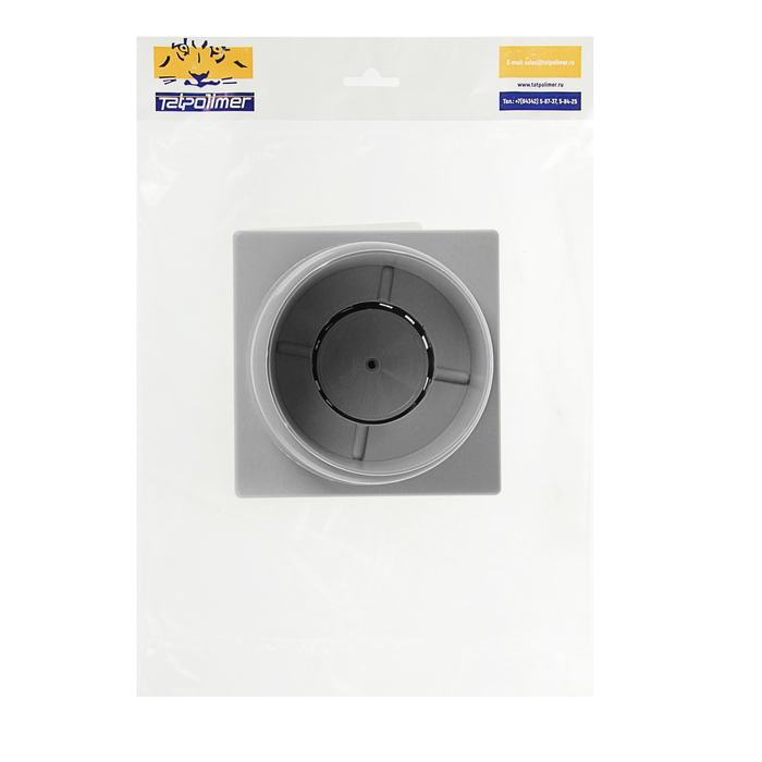 Трап "Татполимер", вертикальный d=110 мм, решетка нержавейка, 15х15 см, механический затвор 275518